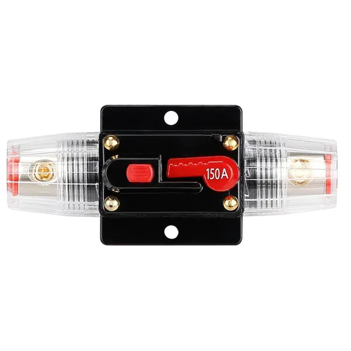 Vista 20 de Disyuntor de audio de 100 amperios, portafusibles de 12 V-24 V CC, interruptor de interruptor de 20 a 300 A, disyuntor en línea con botón