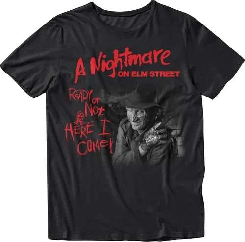 Nightmare On Elm Street Camiseta para hombre - Camiseta de película de Freddy Krueger - Camiseta de terror (negro, XXL), Negro -
