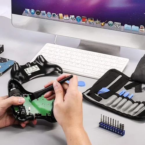 Vista 6 de EasyTime Kit de herramientas de reparación compatible con Nintendo, PS4, Xbox one, kit de destornilladores de triwing 24 en 1, T6 T8 T9 T10 Torx