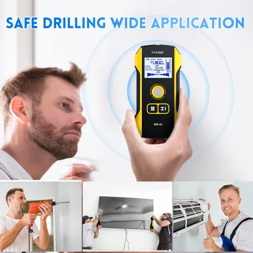 Vista 5 de FNIRSI Escáner de pared 6 en 1 electrónico para pared, detector de pared con orificio de posicionamiento actualizado para centro y borde de madera