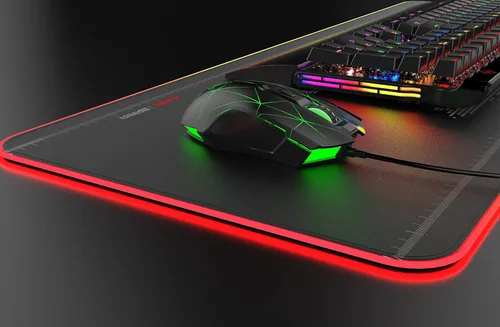 Vista 6 de Mouse para jugadores USB Ajazz Firstblood Watcher con patrón RGB retroiluminado de 2400 DPI 7 Botones Programables AJ52 Negro Star Black