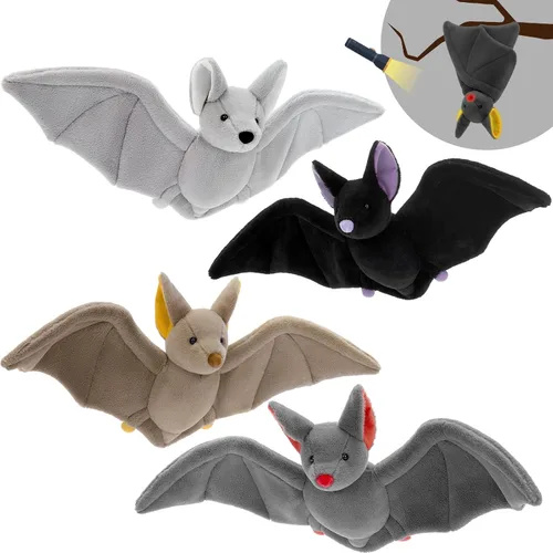 Tezituor 4 Pcs Large Bat Stuffed Animals Set, 22 Inch Realistic Big Stuffed Bat Plush Grow in the Dark for Party Decoration, Cute Bat Plush Bulk for