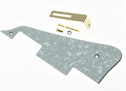 Vista 47 de KAISH Golpeador de guitarra Abalone Pearl LP con soporte negro para Epiphone Les Paul