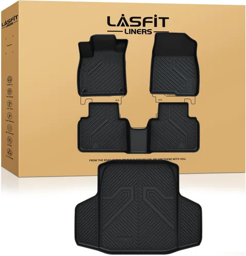 Vista 13 de LASFIT Tapete de maletero para Honda Civic Sedan 2016-2021, apto para todo tipo de clima, revestimiento de maletero, bandeja de carga, bandeja