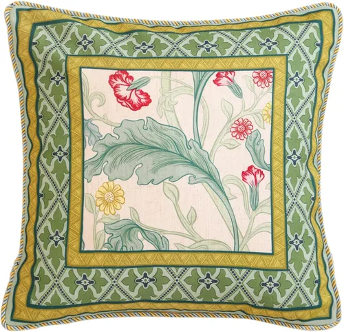 Vista 29 de patdrea Fundas de almohada de diseño floral vintage para sofá, fundas de almohada de lino marrón amarillo con patrón de pájaro y rosa, cojín