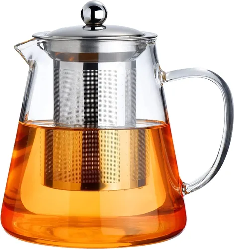 Vista 9 de PARACITY Tetera de vidrio para estufa 550ML, hervidor de té transparente de borosilicato con infusor extraíble de acero inoxidable 18/8, tetera