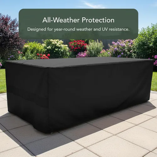 Vista 3 de Covermates Elite - Funda rectangular para mesa de comedor, 50 x 30 x 25 Poliéster negro Elite