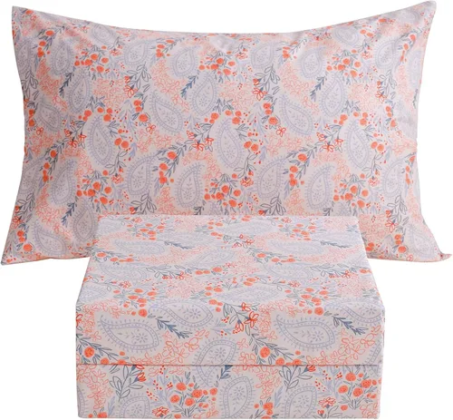 Vista 46 de JSD Juego de sábanas florales azul marino, tamaño individual, sábanas de microfibra impresas de 3 piezas, bolsillo extra profundo, sin arrugas