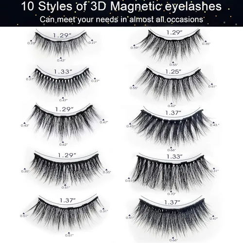 Vista 7 de Alcastar - Pestañas magnéticas con kit de delineador de ojos, pestañas magnéticas de aspecto natural, reutilizables, de larga duración, fáciles