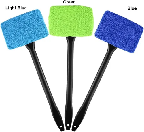 Vista 2 de TOPINCN Herramienta para parabrisas, limpiador de ventanas de coche con mango irrompible extensible de largo alcance y paño de microfibra lavable