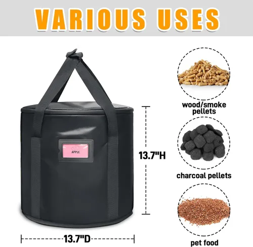 Vista 7 de TOHONFOO Contenedores de Almacenamiento de Pellets de Madera de 32 Libras para Ahumador, Contenedor de Almacenamiento de Pellets de Madera que