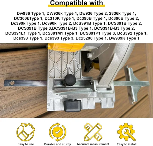 Vista 4 de 381091-00 guía para sierra circular Se ajusta a DW DC390K, DW936, DC300, DC310, DCS391B, DCS393, DC390B guía de borde Sierra circular inalámbrica