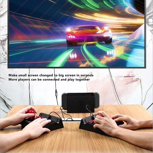 Vista 2 de Luqeeg Wired Game Joystick, 4 in 1 Spherical Joystick, Wired Game Controller Game Fighting Joystick Stick Controller Game Machine Accessories for