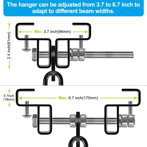 Vista 4 de BeneLabel - Colgador para saco de boxeo, soporte para bolsa pesada, kit para saco de boxeo, soporte, montaje en pared, accesorios para viga