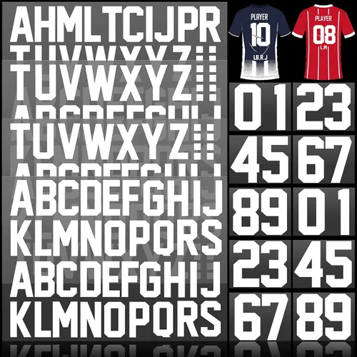 Vista 11 de 18 hojas de 216 piezas de 8 pulgadas con números de planchado de 2 pulgadas, kit de parches de letras para planchar de 0 a 11 números de planchado