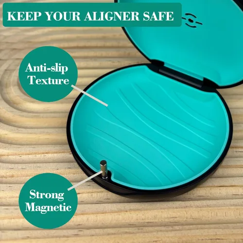 Vista 4 de Paquete de 2 fundas de retención, Aligner con orificios de ventilación, compatible con Invisalign, fundas protectoras bucales, portátiles delgadas