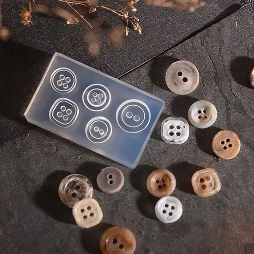 Vista 6 de Molde de resina epoxi de cristal, hebilla de botón, molde de silicona, herramienta de manualidades de bricolaje