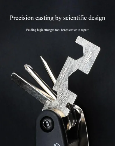 Vista 2 de DeepCrush Kit de herramientas multiherramienta para bicicleta 16 en 1 con llave de radios hexagonales para neumáticos de bicicleta, juego