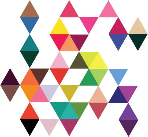 Triangle Wall Decals Mod Colors Triangle Decals Geometric Art Reusable Peel and Stick Traingle Wall Stickers