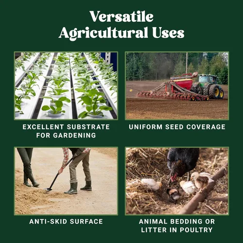 Vista 5 de Nature's Seed Cascos de arroz para jardinería, plantas y ropa de cama de pollo, 45 libras