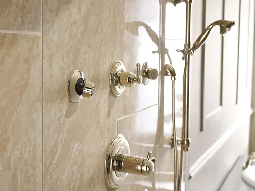 Vista 3 de Delta Faucet 3-Spray H2Okinetic Slide Bar ducha de mano con manguera, bronce champán 51308-CZ