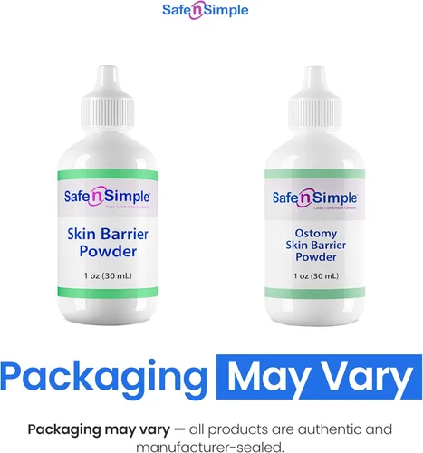 Vista 2 de Safe n' Simple Polvo de barrera para la piel del estoma – 1 oz – Polvo protector medicado de barrera cutánea – Suministros de polvo de ostomía