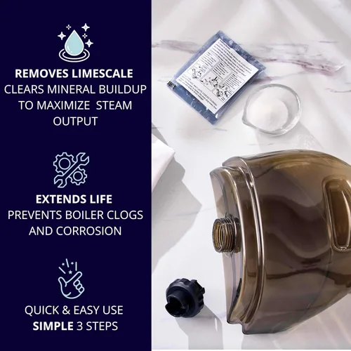 Vista 9 de SALAV Juego de accesorios de vapor de ropa comercial resistente, incluye mini tabla de planchar, manopla de vapor, paquetes descalcificadores de 3