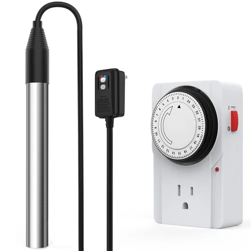 Calentador de agua de inmersión de 1500 W con temporizador, calentador de agua eléctrico totalmente sumergible para piscina, control preciso de