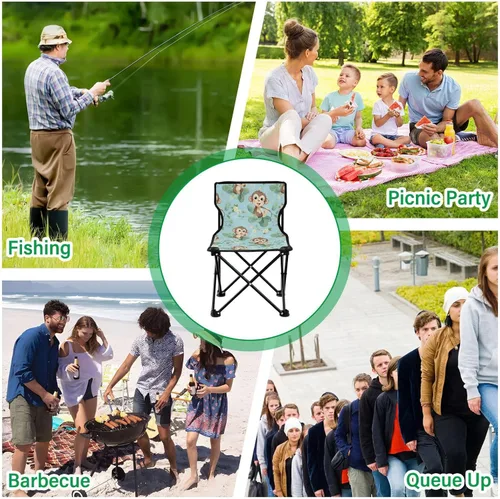 Vista 7 de Outdoor Folding Cute Monkey Flower Camping Chairs for Adults Portable Camping Chair Lightweight Lawn Chair 202a4996