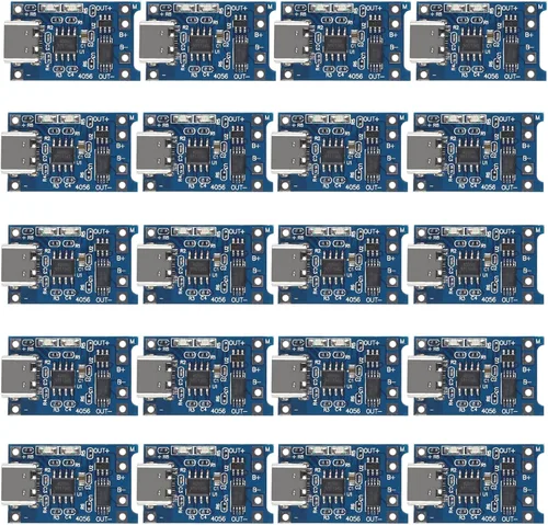 20 unids TP4056 Tipo-C USB 5V 1A 18650 Módulo de cargador de batería de litio Junta de carga de iones de litio TC4056A con función de protección dual