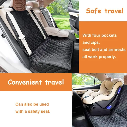 Vista 4 de OLPIVY Funda de asiento de automóvil para perro, impermeable, duradera, funda protectora universal para asiento trasero de banco para automóviles