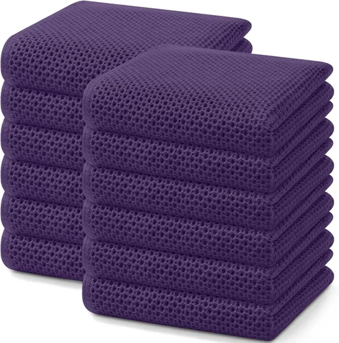 Vista 70 de Homaxy Paños de cocina de 100% algodón con tejido de gofre, ultra suaves, absorbentes, de secado rápido, 12 x 12 pulgadas, paquete de 6, amarillo