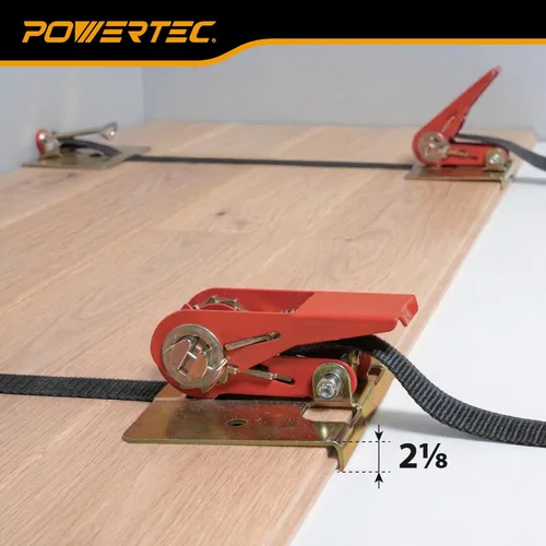 Vista 4 de POWERTEC Abrazadera de correa para suelo de madera, abrazadera de instalación para pisos con correa de nailon de 13 pies, fuerza de sujeción de 220