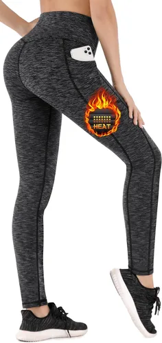Heathyoga Leggings de invierno con forro polar para mujer, leggings térmicos con bolsillos para mujer.
