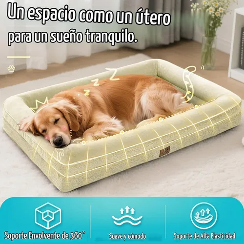Vista 2 de Cama ortopédica impermeable de espuma viscoelástica XL antideslizante Beige1