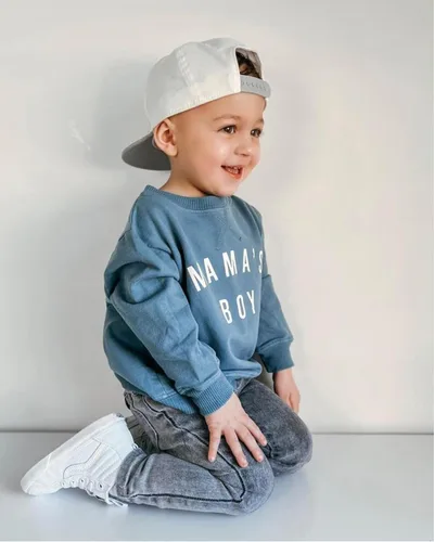 Vista 3 de Conjunto de 2 piezas de ropa para bebé niña y niño, sudadera con letras de mamá y niño, conjunto de 2 piezas