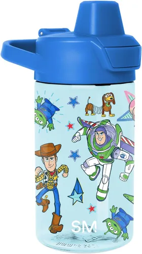 Vista 48 de Simple Modern Blippi - Botella de agua de plástico Tritan Summit de 12 onzas sin BPA con tapa cubierta con popote a prueba de fugas para niños