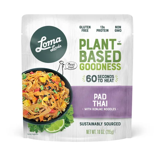 Loma Linda - Paquetes completos de solución de comida a base de plantas (Pad Thai con fideos Konjac (10 oz), 1 paquete