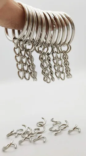 Vista 4 de Llavero con cadena y anillos abiertos de 1 pulgada, paquete de 50, 50pack