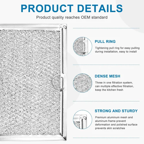 Vista 4 de Filtro de grasa para microondas de 7.625 x 5 pulgadas para filtro de ventilación de microondas G.E Fri.gi.daire 5304464105 5304517871 WB06X10608