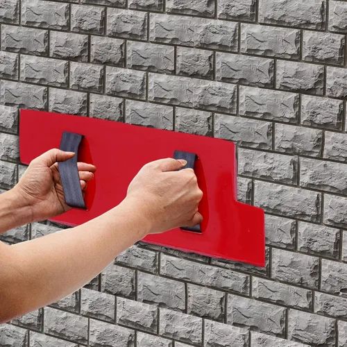 Vista 4 de Sellos de hormigón de poliuretano grande Esteras de textura de piedra Herramienta de estampado Impresión de cemento rojo (15.7 * 7.9 in)