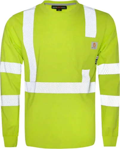 Vista 6 de BOCOMAL FR Tee Shirts High Visibility/Hi Vis Flame Resistant/Fire Retardant Shirt 7oz Reflective Hombres Seguridad Camisas