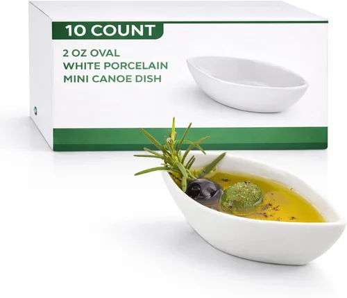 Vista 18 de Restaurantware Platos de Aperitivos de Porcelana de 4 Pulgadas x 4 Pulgadas, 10 Platos Triangulares para Salsas - Aptos para Microondas, Aptos