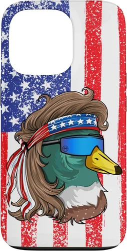 Vista 10 de iPhone 16 Duckoholic Mallard Duck American Flag Waterfowl Duck Hunting Case