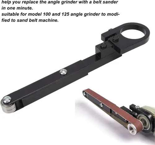 Vista 2 de Accesorio de lijado de tubería o tubo, herramienta de conversión de amoladora angular, accesorio de lijadora de correa, acero resistente, impacto