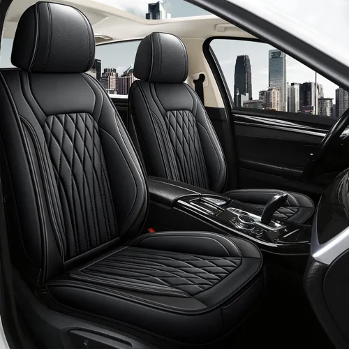 Vista 9 de Pariitadin Fundas de Cuero para Asientos de Automóvil Par Delantero, Impermeables Transpirables de Cuero Sintético Fundas de Asiento Automotrices