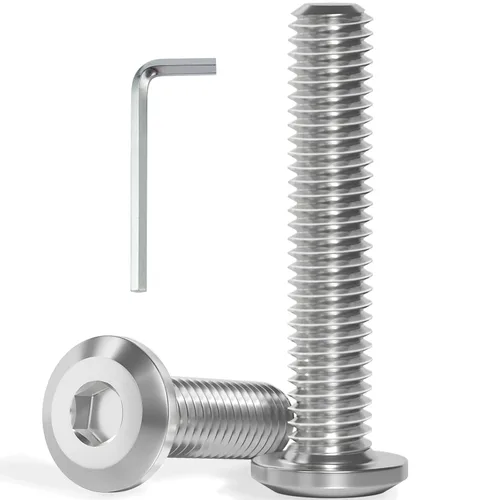 Vista 15 de VGBUY M6-1.0 x 10 mm 100 piezas de tornillos de cabeza plana con casquillo hexagonal, acero inoxidable 304 18-8, rosca completa, llave hexagonal