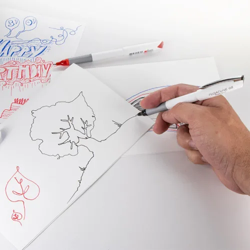 Vista 9 de Pentel Floatune - Bolígrafo de punta redonda sin saltos, línea media de 0.031 in, tinta negra, paquete de 2