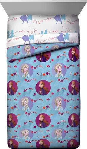 Jay Franco Disney Frozen 2 Sister Dots - Edredón individual, color azul