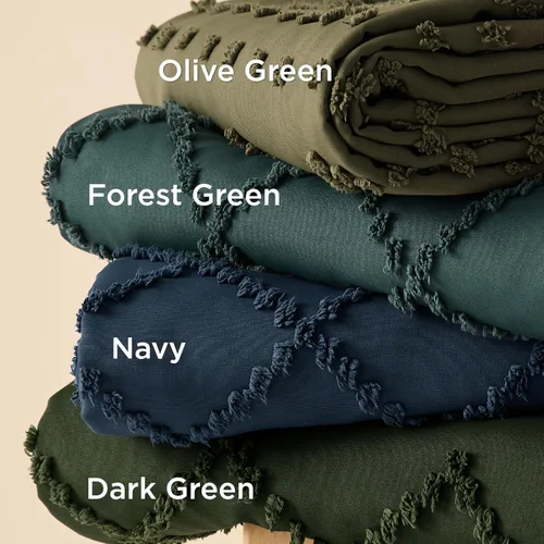Vista 5 de Bedsure - Juego de funda de edredón bohemio tamaño individual - Ropa de cama bohemio verde oscuro transpirable y suave, funda de edredón lavable a